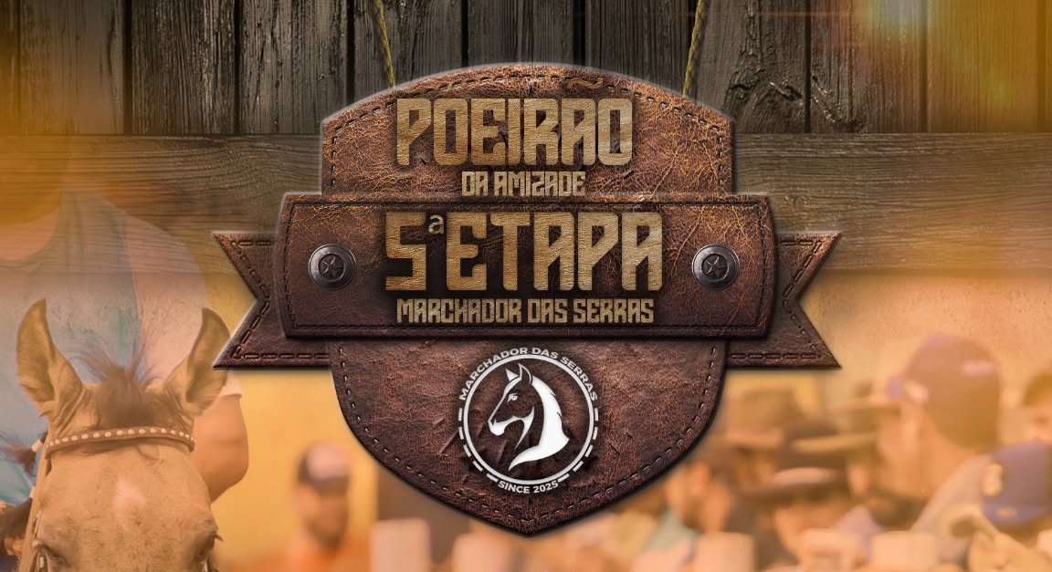 Banner Poeirão da Amizade 5a Etapa Marchador das Serras em Luminárias MG