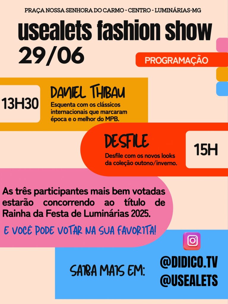 Banner Use Alets Fashion Show 2025 em Luminárias