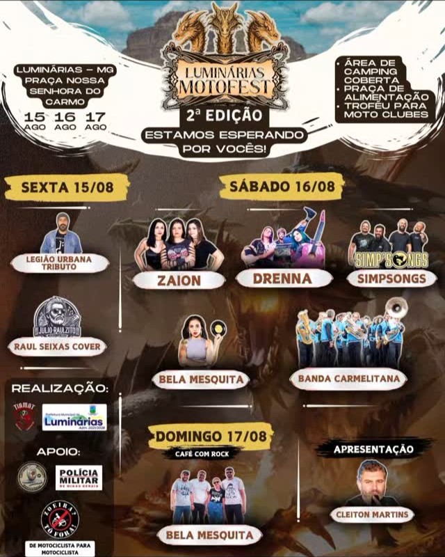 Luminárias Motofest - 2ª Edição 1 Cartaz Motorfesta 2ª edição 2025 em Luminárias MG